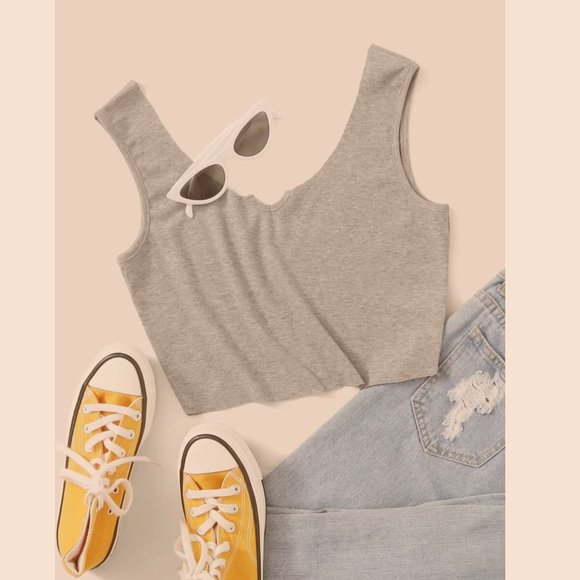 Rib-knit crop top, multiple colors - Picture 4 of 7